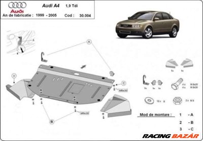 Audi A4 B6 motorvédő lemez