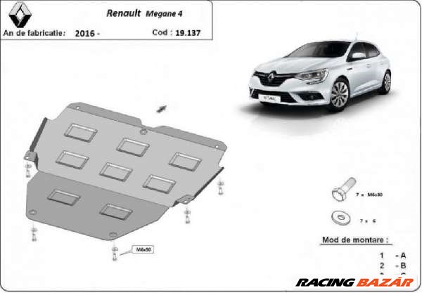 Renault Megane 4 2016- motorvédő lemez 1. kép