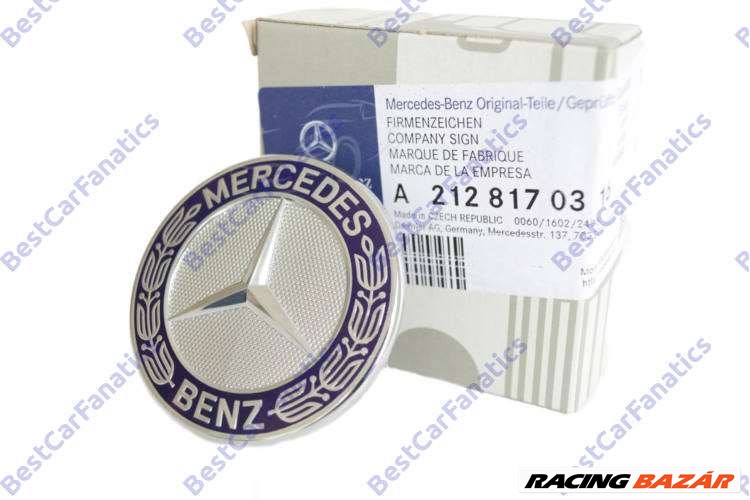 Gyári Mercedes Benz 57mm-es motorháztető embléma A2128170316 W205 W212 1. kép