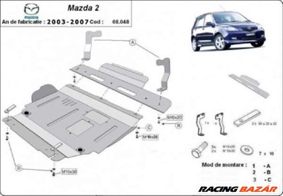 Mazda 2 2003- motorvédő lemez 