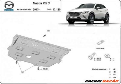 Mazda CX-3 2015- motorvédő lemez 