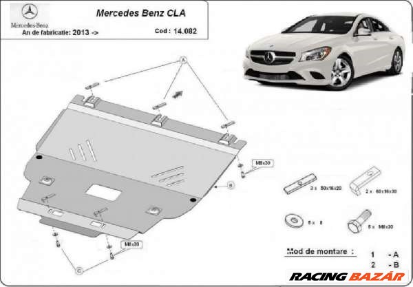 Mercedes CLA X117 2013- motorvédő lemez  1. kép