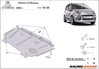 Citroen C3 Picasso 2009- motorvédő lemez