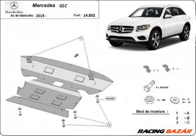 Mercedes GLC X253 2015- motorvédő lemez