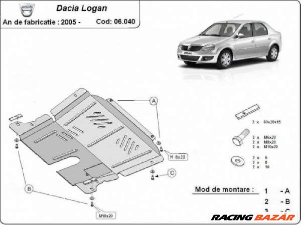 Dacia Logan I motorvédő lemez 1. kép