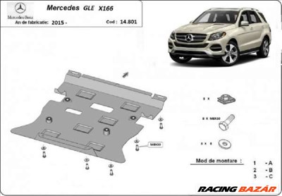 Mercedes GLE X166 2015- motorvédő lemez