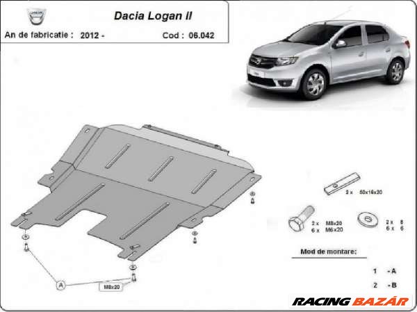 Dacia Logan II 2012- motorvédő lemez 1. kép