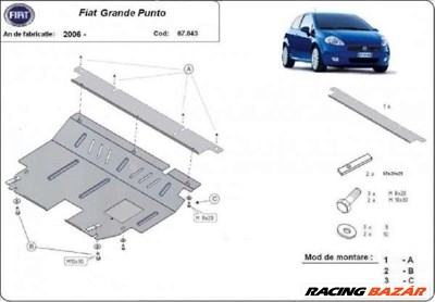 Fiat Grande Punto motorvédő lemez