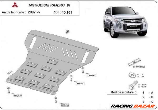 Mitsubishi Pajero 2007- motorvédő lemez  1. kép
