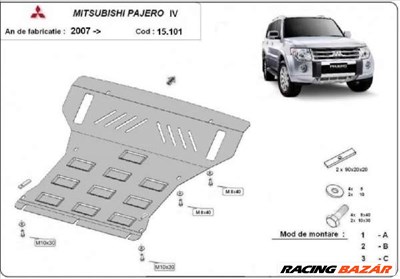 Mitsubishi Pajero 2007- motorvédő lemez 