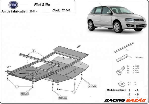 Fiat Stilo benzines motorvédő lemez  1. kép