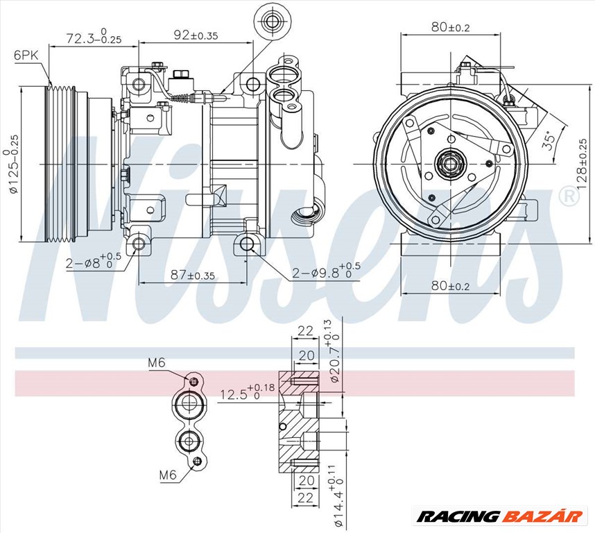 NISSENS 89148 Klímakompresszor SD7V16 1. kép