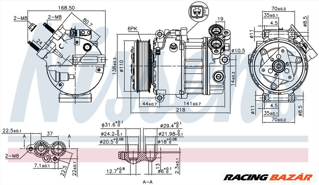 NISSENS 890125 Klímakompresszor PXV16 1. kép