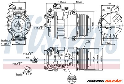 NISSENS 89574 Klímakompresszor 7SBU16C