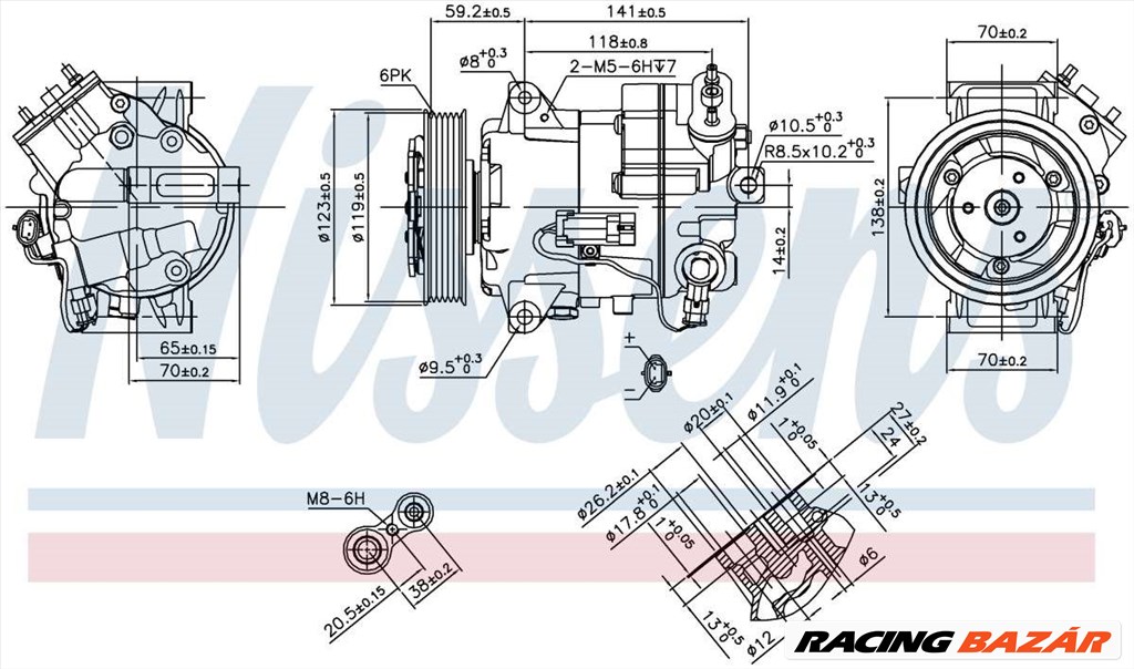 NISSENS 890264 Klímakompresszor CVC6 1. kép