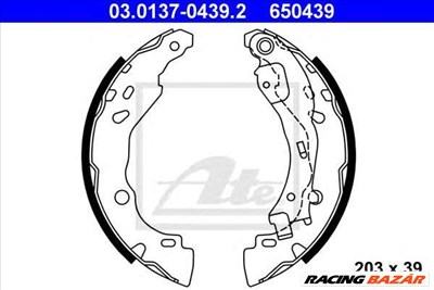 ATE 03.0137-0439.2 - fékpofakészlet CITROËN LANCIA PEUGEOT