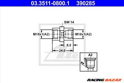 ATE 03.3511-0800.1 - adapter, fékcső