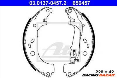 ATE 03.0137-0457.2 - fékpofakészlet FIAT LANCIA OPEL VAUXHALL