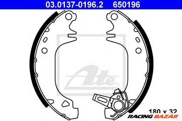 ATE 03.0137-0196.2 - fékpofakészlet CITROËN PEUGEOT 1. kép