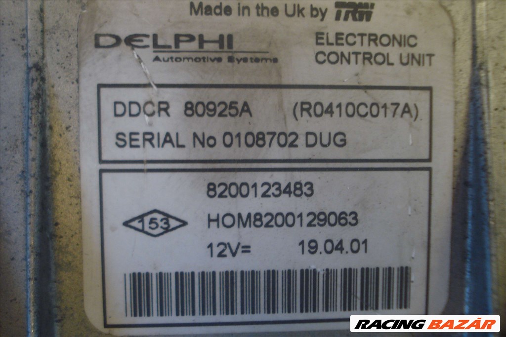 Renault Clio II 1.5 dCi motorvezérlő elektronika 8200129063 2. kép