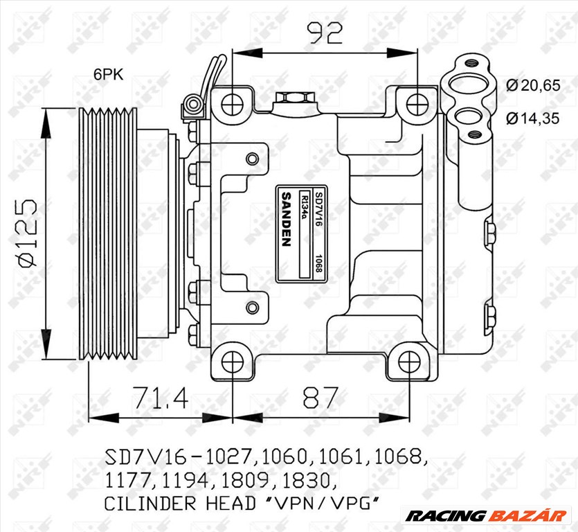 NRF 32742 Klímakompresszor 1. kép