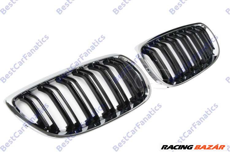 BMW E92 E93 coupe cabrio 2006-2010 krómozott lakkozott fekete M4 stílusú vese 1. kép