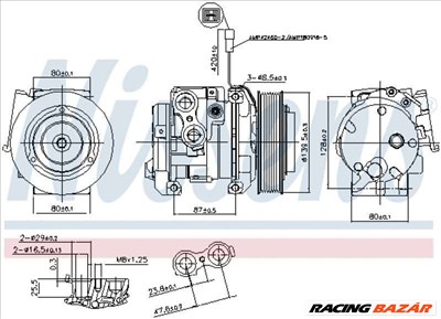 NISSENS 890093 Klímakompresszor - MITSUBISHI, CHEVROLET, VAUXHALL, ALFA ROMEO, FIAT, VOLKSWAGEN, DAIHATSU