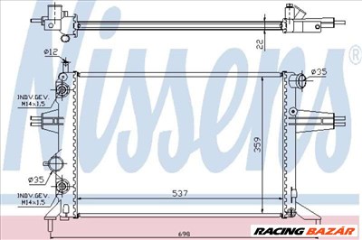 NISSENS 632481 Motorvízhűtő - OPEL, VAUXHALL