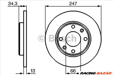 BOSCH 0986478887 Féktárcsa - PEUGEOT, CITROEN