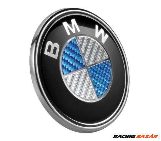 BMW -hez KÉK-FEHÉR carbon ( karbon ) embléma 82 mm 1. kép