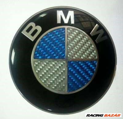 BMW -s KÉK-FEHÉR CARBON ( karbon ) embléma (74mm) 1. kép