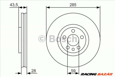 BOSCH 0 986 479 S62 Féktárcsa - CITROEN, FIAT, PEUGEOT, LANCIA