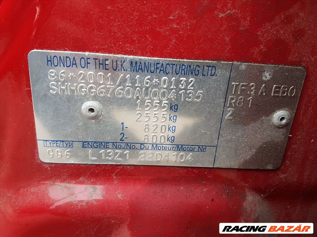 Honda Jazz II 1.4 L13Z1 bontott alkatrészek, bontás, bontott jármű 11. kép