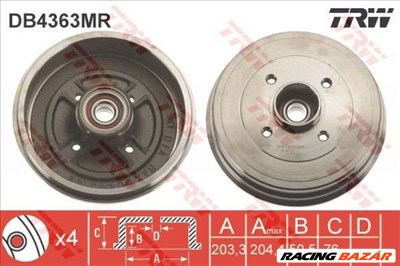 TRW db4363mr Fékdob - RENAULT