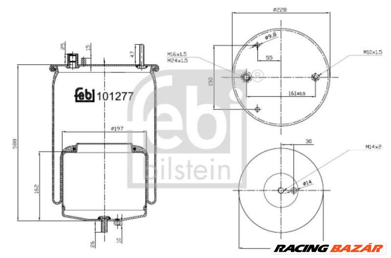 FEBI BILSTEIN 101277 Légrugó rugótömb - CHEVROLET, MAZDA, MITSUBISHI, NISSAN, FIAT, OPEL, VAUXHALL 1. kép