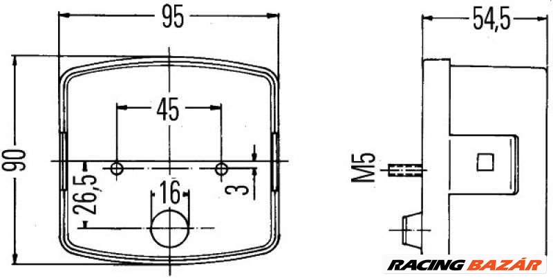 HELLA 2SD 002 776-231 Hátsólámpa - VAUXHALL, RENAULT, LANCIA, FIAT, AUSTIN, CHEVROLET, MAZDA 1. kép