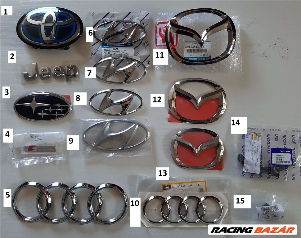 Embléma Logó Toyota,Audi,Hyundai,Mazda,volvo,Vw. 1. kép