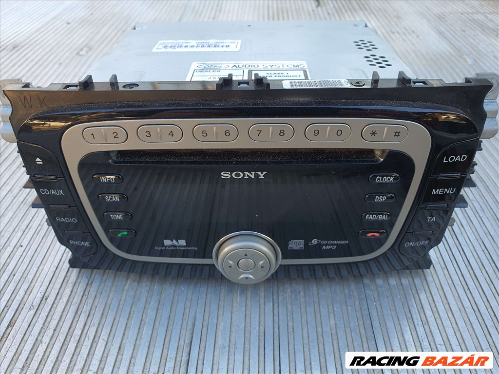 Ford mondeo SONY MP3 6cd tár rádió cd fejegység gyári s-max galaxy focus 1. kép