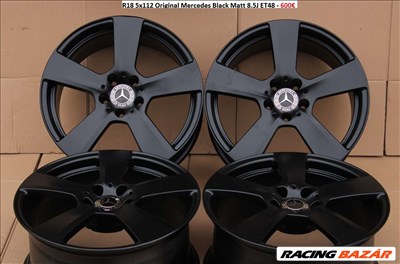 R18 5x112 Original Mercedes Black Matt 8.5J ET48 - Gyári alufelni szett