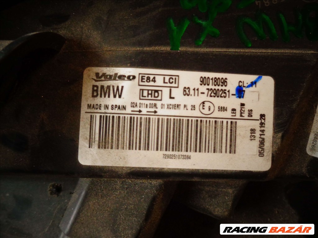2013-tól BMW X1 Bi-Xenon Fényszoró E84  6311-7290251 63117290251 2. kép
