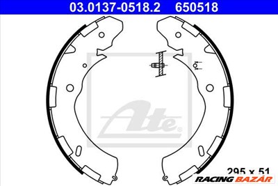 ATE 03.0137-0518.2 - fékpofakészlet FIAT MITSUBISHI