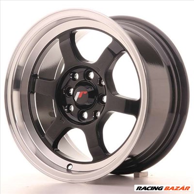 Japan Racing JR12, 7.5x15, 4x100/114, ET26, fényes fekete 15 coll-os alufelni