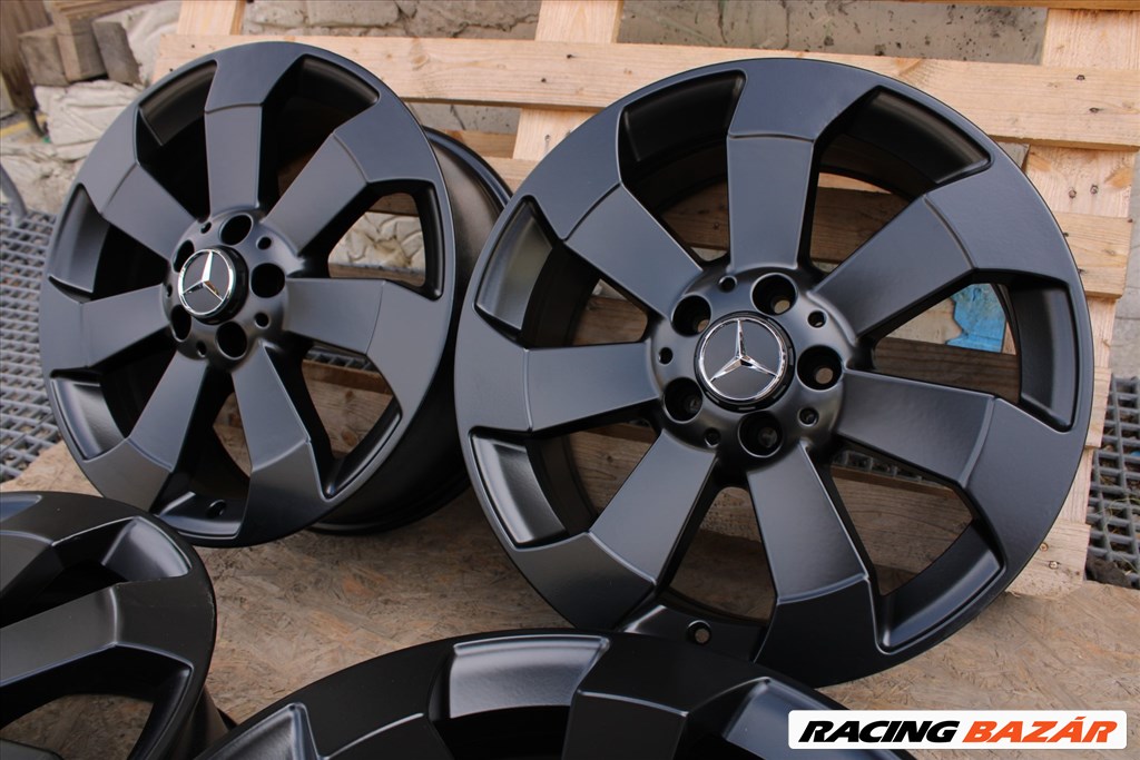 R18 5x112 Original Mercedes 8J ET56.5 Black Matte 18" gyári felnik, eredeti alufelni szett  5. kép