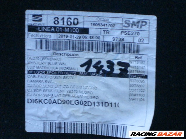 Seat Ibiza 6F radaros hátsó lökhárító 6F0807421D 2015-től  5. kép