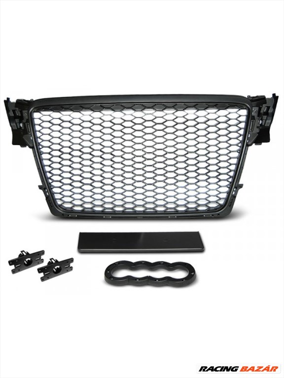 Audi A4 B8 jel nélküli rács 2008-2011 fekete 1. kép