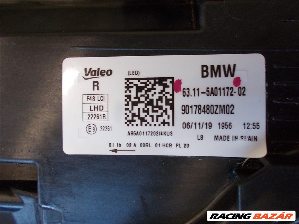 BMW X1 F48 jobb első LED fényszóró 2020- 63115a1172 6. kép