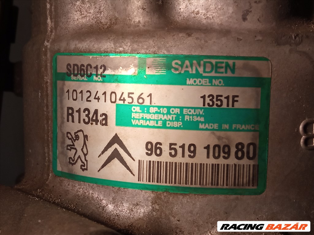 Citroën, Peugeot 1.4 / 1.6 SD6C12 1351F Klímakompresszor 9651910980 2. kép