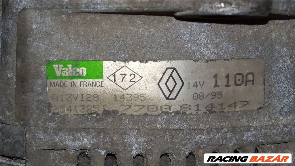 Renault 19, Clio I 1.7i / 1.9D 110A Generátor A13VI28 7700814147 2. kép