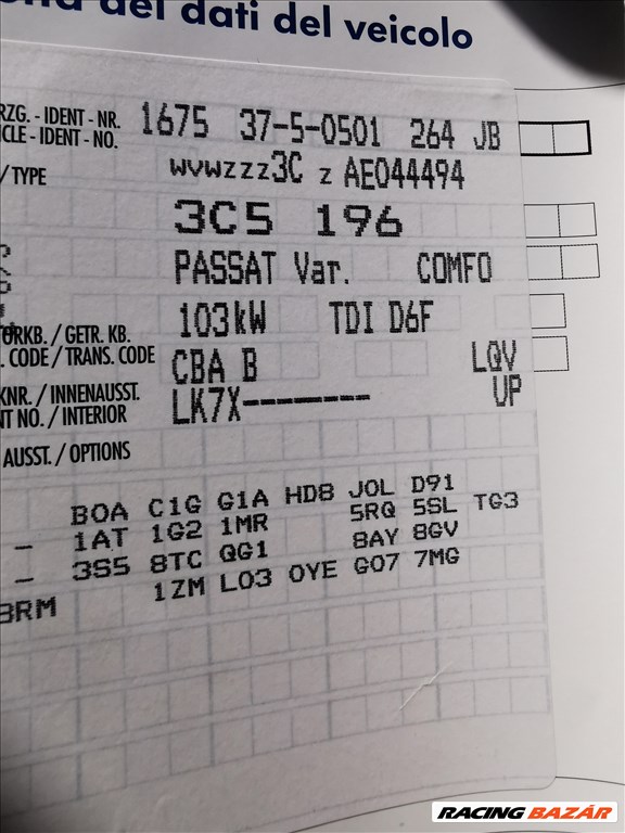  Vw Passat variant 3C 2.0Tdi DSG váltó LQV kóddal, 174.882Km-el eladó 23. kép
