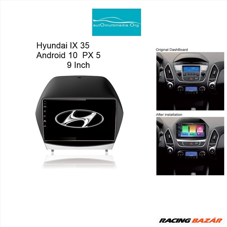 Hyundai IX35 Android 10 Multimédia GPS Fejegység Tolatókamerával 1. kép